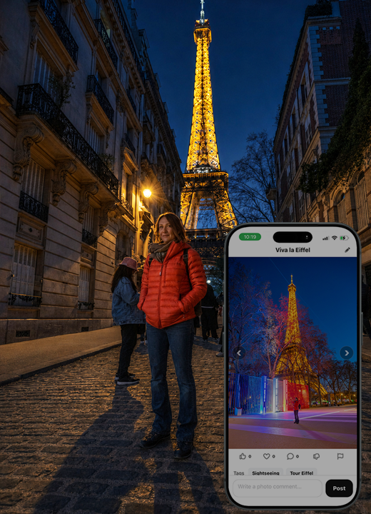 Traveler photographing a memorable experience