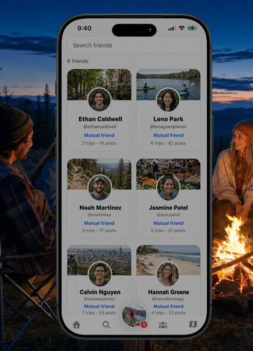 Friends at a campfire
